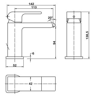 Смеситель для раковины Swedbe Velo 2410 хром